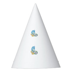 Dot, Sherpa Blue, Golden Sand Design Party Hat