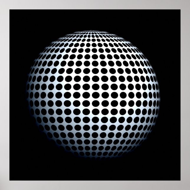 Dot Sphere Op Art Poster (Front)