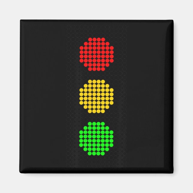 Dot Stoplight Traffic Signal Stop-Caution-Go Magnet (Front)