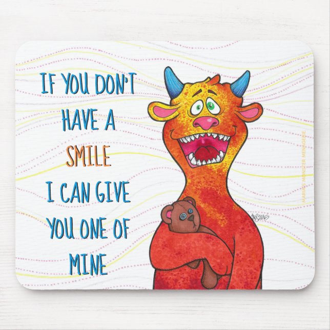 Dot the Monster, mouse pad w/message (Front)