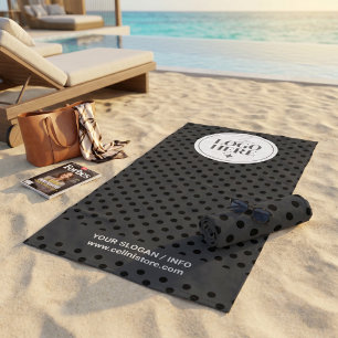 Dot-to-Dot Minimalist Black and white Business  Beach Towel