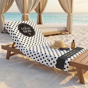 Dot-to-Dot Minimalist Charcoal & Beige Business Lo Beach Towel