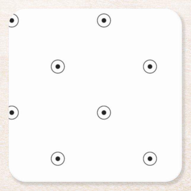 Dot, White Smoke Paper Coaster (Front)