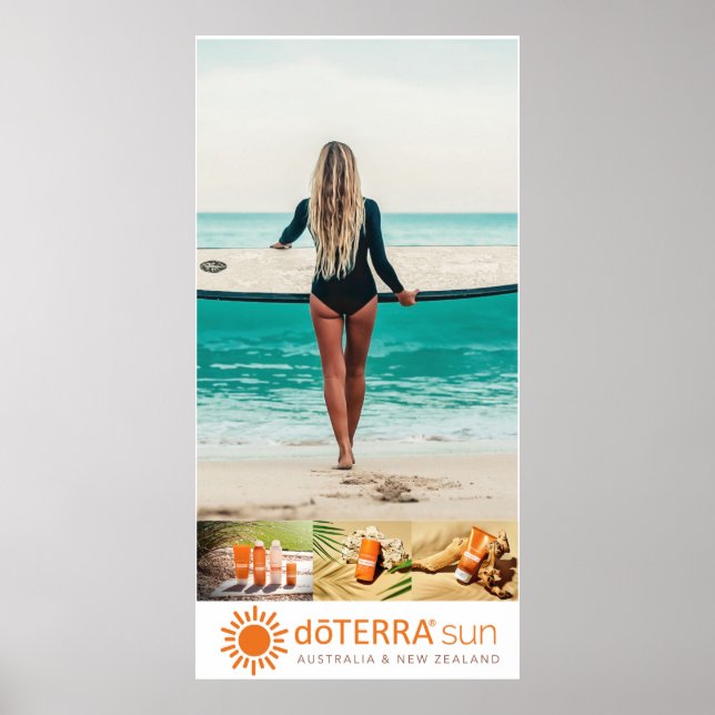 dōTERRA Sun Care Ad - Surfer girl, on Canvas Poster (Front)