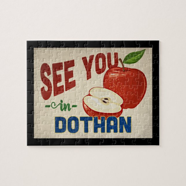 Dothan Alabama Apple - Vintage Travel Jigsaw Puzzle (Horizontal)