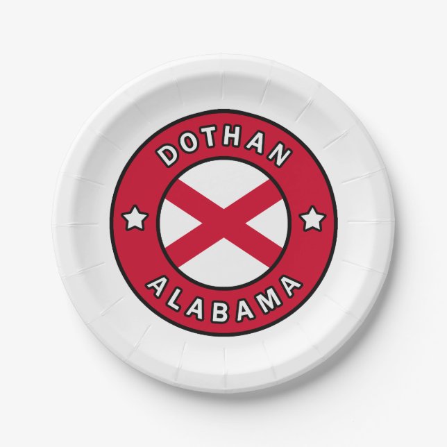 Dothan Alabama Paper Plate (Front)
