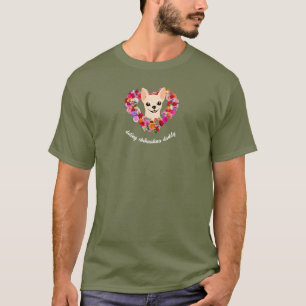 doting chihuahua daddy roses heart T-Shirt