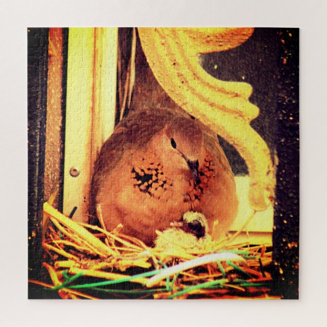 Doting Mama Dove Jigsaw Puzzle (Vertical)