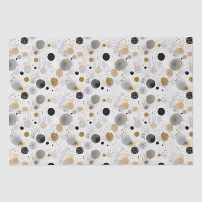 Dots Abstract Watercolor Geometric Pattern Tissue Paper (Front)