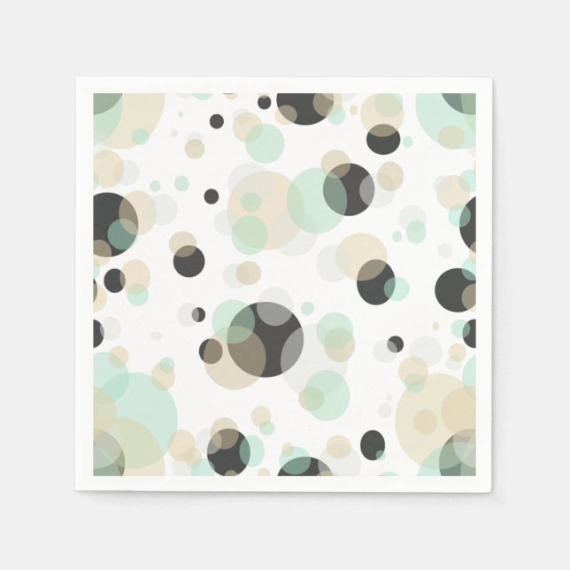 Dots and Bubbles Elegant Geometric Pattern Napkin (Front)