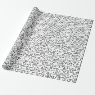 Dots and Circles Line Art Wrapping Paper