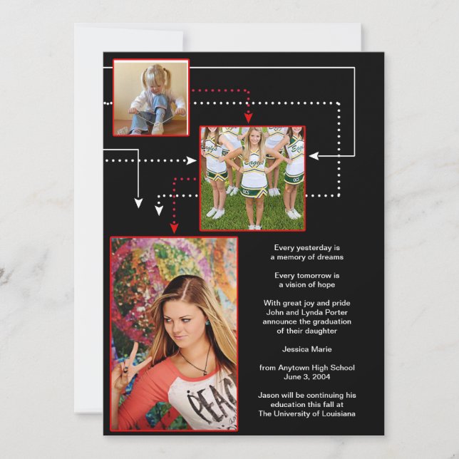 Dots and Lines Graduation Invitation (Front)