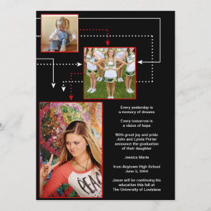 Dots and Lines Graduation Invitation