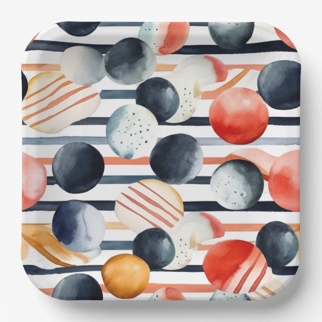 Dots and Stripes 3 Paper Plate (Front)