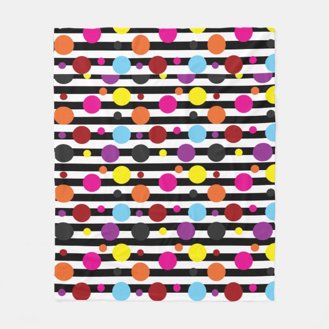 Dots And Stripes Fleece Blanket (Front)