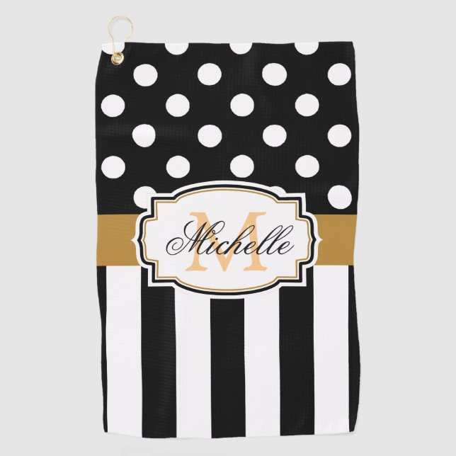 Dots and Stripes Golf Towel (Front)