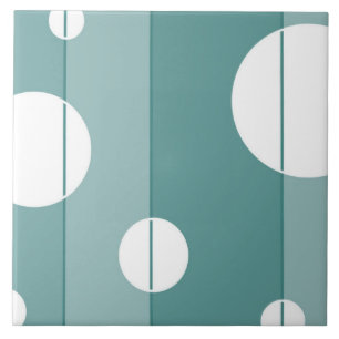 Dots and Stripes in WinterGreen Ceramic Tile