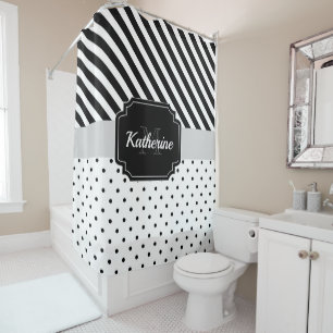 Dots And Stripes Shower Curtain