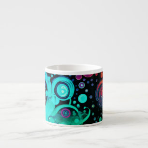 Dots and Swirls Abstract Watercolor mash up Espresso Cup