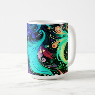 Dots and Swirls Grunge Watercolor mash up Coffee Mug