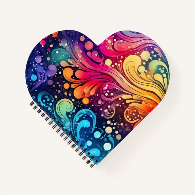 Dots and Swirls  tid dye splash mash up Notebook (Front)