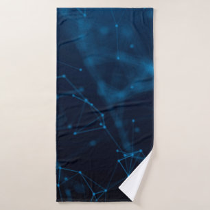Dots atom lines connect polygon bath towel
