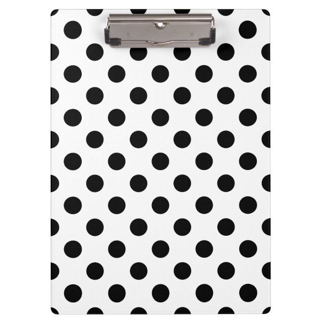 DOTS - BLACK (a polka dot design) ~ Clipboard (Front)