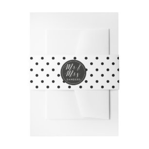 Dots black and white custom belly bend invitation band