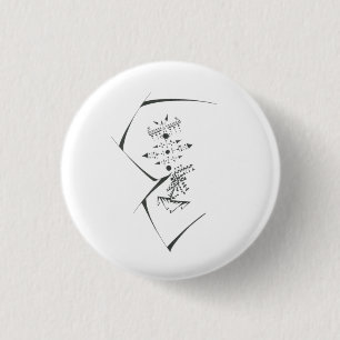 Dots Black White Abstract Tribal Tattoo Art 3 Cm Round Badge