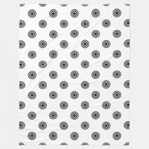 Dots black & white target + your backgr. & idea fleece blanket
