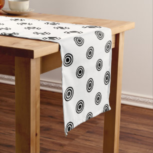 Dots black & white target + your backgr. & idea medium table runner
