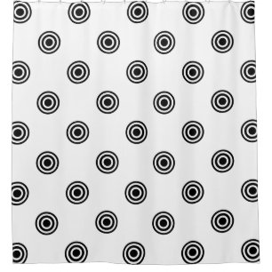 Dots black & white target + your backgr. & idea shower curtain