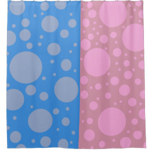 Dots Blue Pink Shower Curtain