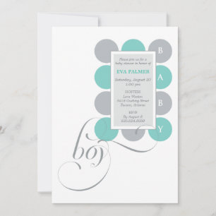 Dots Boy Custom Baby Shower Invitation