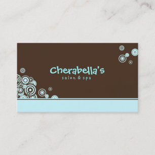 Dots Business Card Salon Spa Trendy Blue Cute