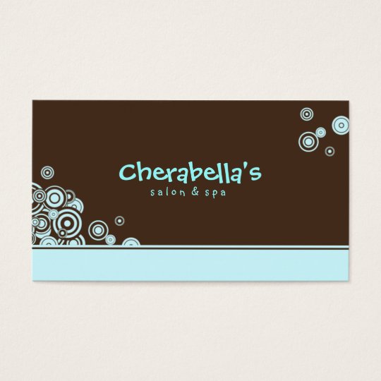Dots Business Card Salon Spa Trendy Blue Cute