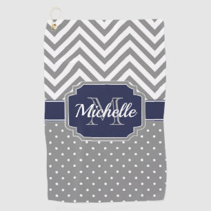 Dots & Chevrons Pattern Golf Towel
