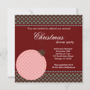 Dots Christmas dinner Invitation