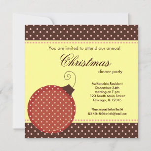 Dots Christmas dinner Invitation
