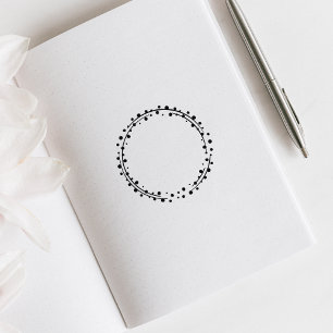 Dots Circle Journal Rubber Stamp