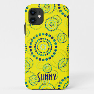 Dots Circle Power Flowers II + your backgr. & idea iPhone 11 Case