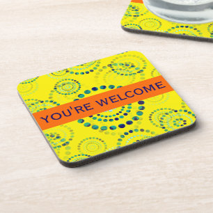 Dots Circle Power Flowers II + your backgr. & idea Coaster