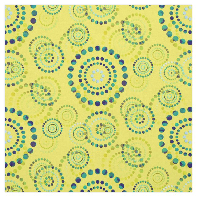 Dots Circle Power Flowers II + your backgr. & idea Fabric (Swatch)