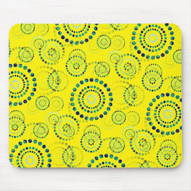 Dots Circle Power Flowers II + your backgr. & idea Mouse Pad (Front)