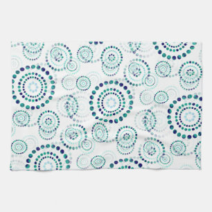 Dots Circle Power Flowers II + your backgr. & idea Tea Towel