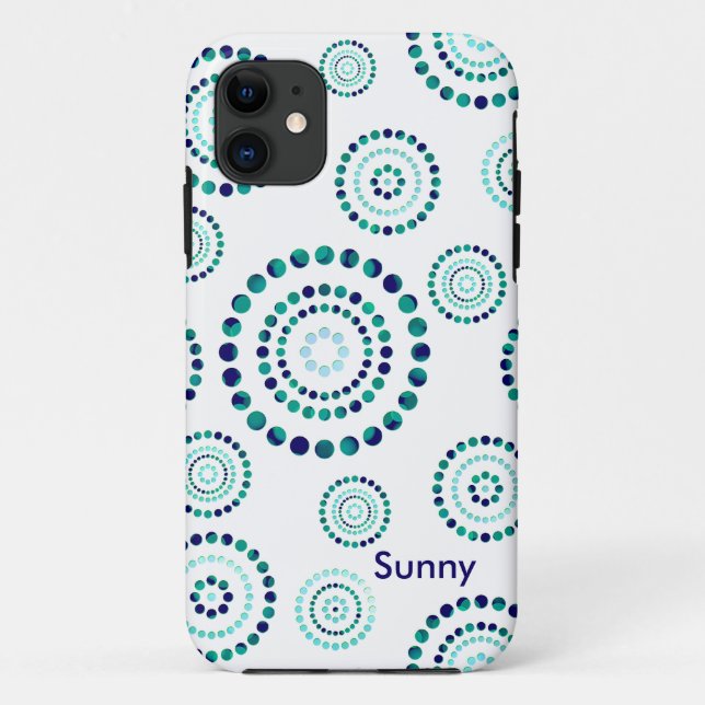 Dots Circle Power Flowers + your backgr. Case-Mate iPhone Case (Back)