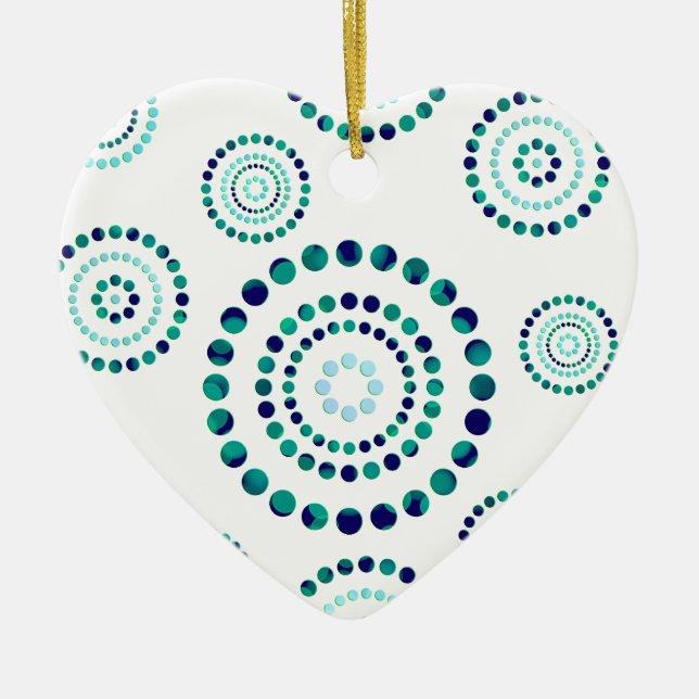 Dots Circle Power Flowers + your backgr. Ceramic Tree Decoration (Front)