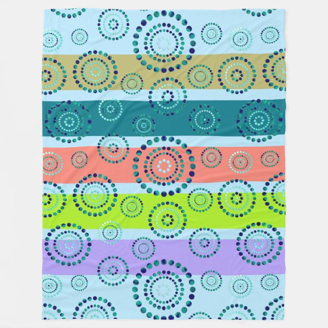 Dots Circle Power Flowers + your backgr. Fleece Blanket (Front)