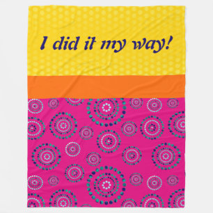 Dots Circle Power Flowers + your backgr. Fleece Blanket