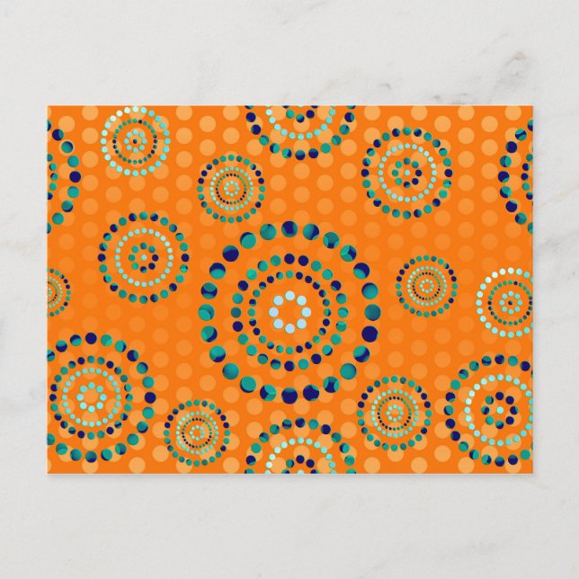 Dots Circle Power Flowers + your backgr. & ideas Postcard (Front)